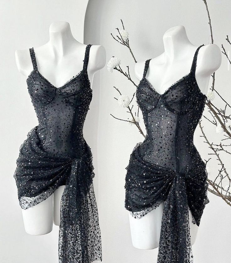 Sexy Sheath Straps Little Black Dress Sequin Short Party Dresses Homecoming Dress Cocktail Gown RB8971