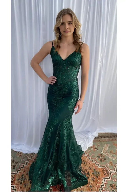 Glitzerndes Meerjungfrauen-Kleid mit Spaghettiträgern, pinkfarbener Paillettenspitze, langes formelles Ballkleid, 22. Geburtstagskleid AB1365