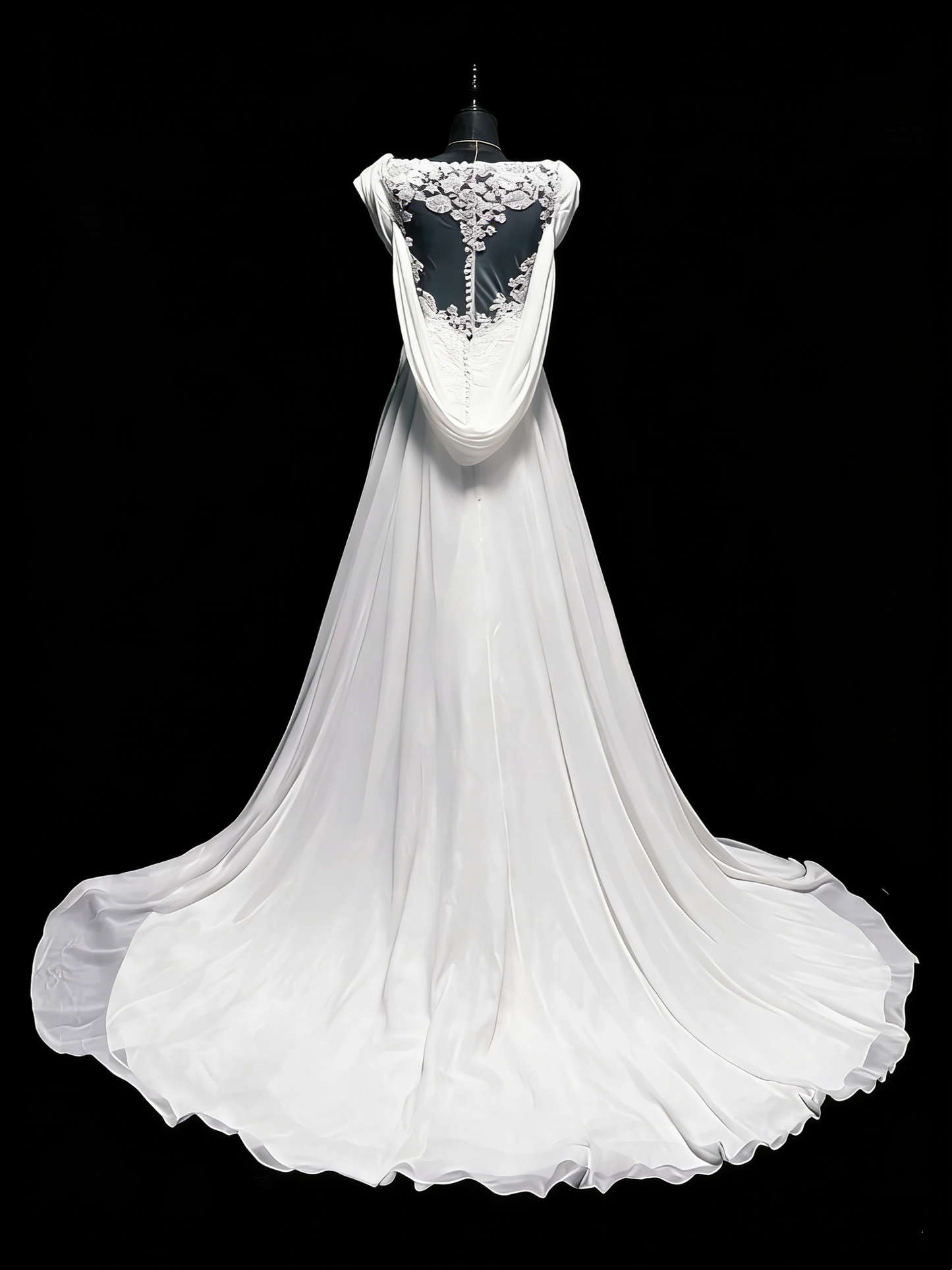 Robe de mariée vintage sirène bustier cœur en mousseline blanche froncée et dentelle, longue robe de mariée cintrée N1207