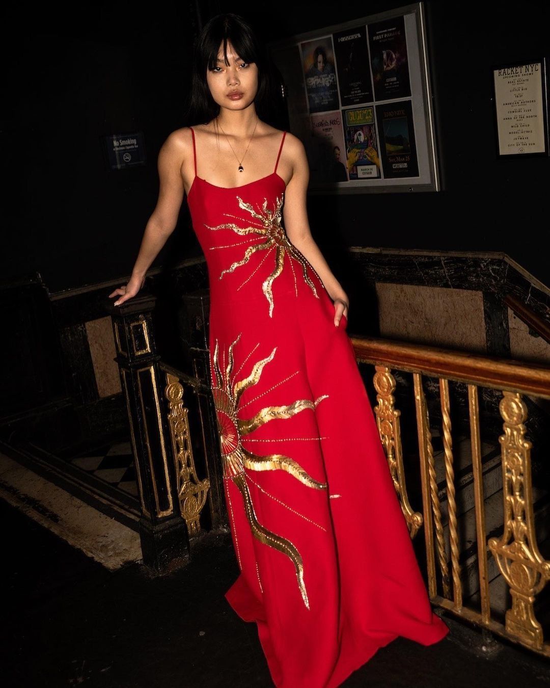 Red Prom Dress A line Spaghetti Straps Chiffon Evening Party Semi Gala Formal Dress RC1525