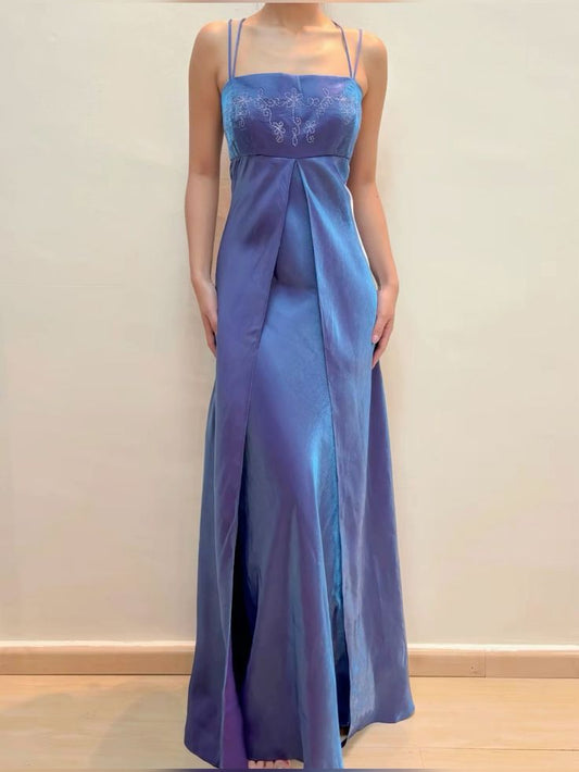 Elegantes Etui-Abendkleid mit Spaghettiträgern in Traube für den 18. Geburtstag und Abschlussballkleider N2787