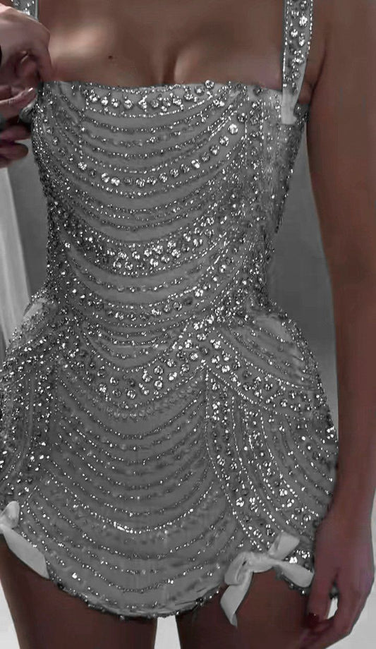 Shimmering Sheath Square Neck Sequined With Beading for Prom Night Short Hoco Gown Homecoming Dresses RB6326