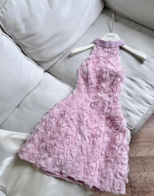 Modest Hoco Dress Homecoming Dresses A Line High Neck Lilac Floral 16th Birthday Party Outfits RB6399
