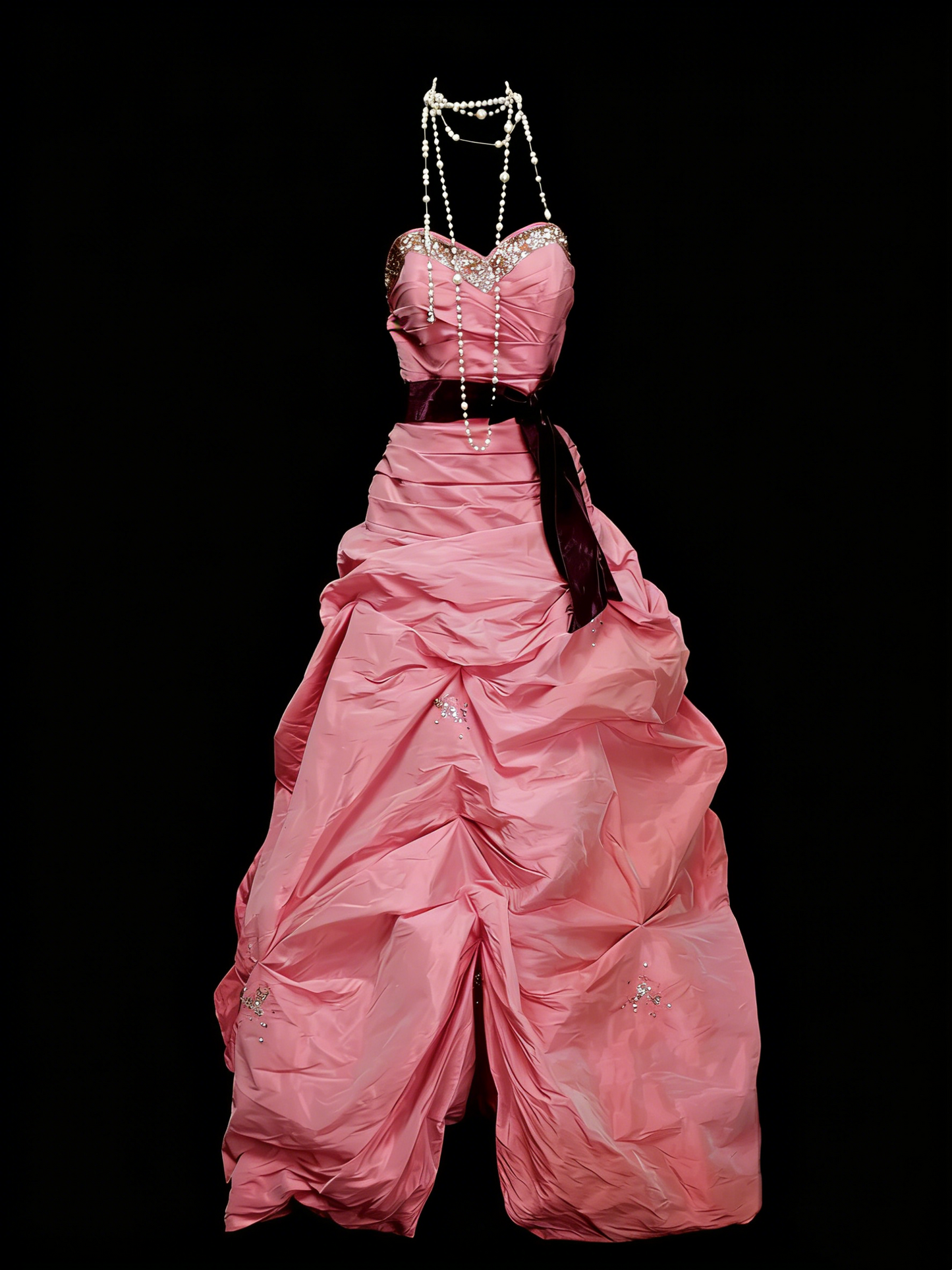 Robe de bal bustier rose mignonne avec volants en taffetas, robes de soirée longues, robes de bal N2140