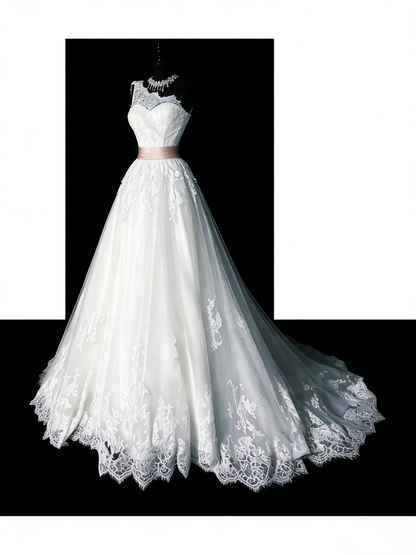 Robe de mariée vintage années 80, robe de bal asymétrique en tulle et dentelle blanche, longue robe de mariée cintrée N1209