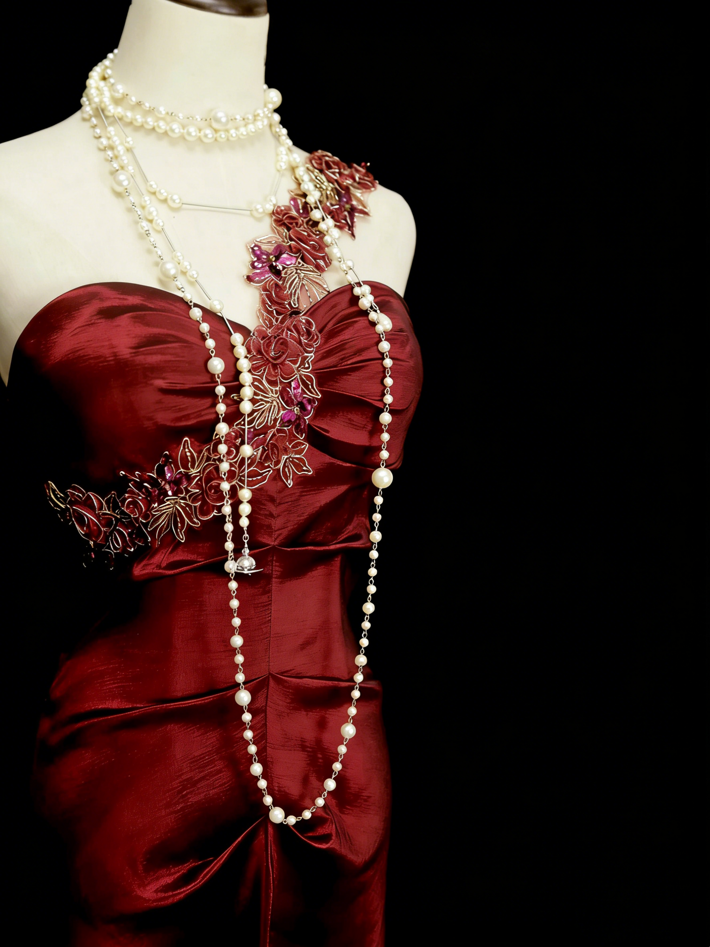 Robe de soirée vintage style sirène asymétrique bordeaux années 80, 70, 90, robe longue de bal de fin d'année N1156
