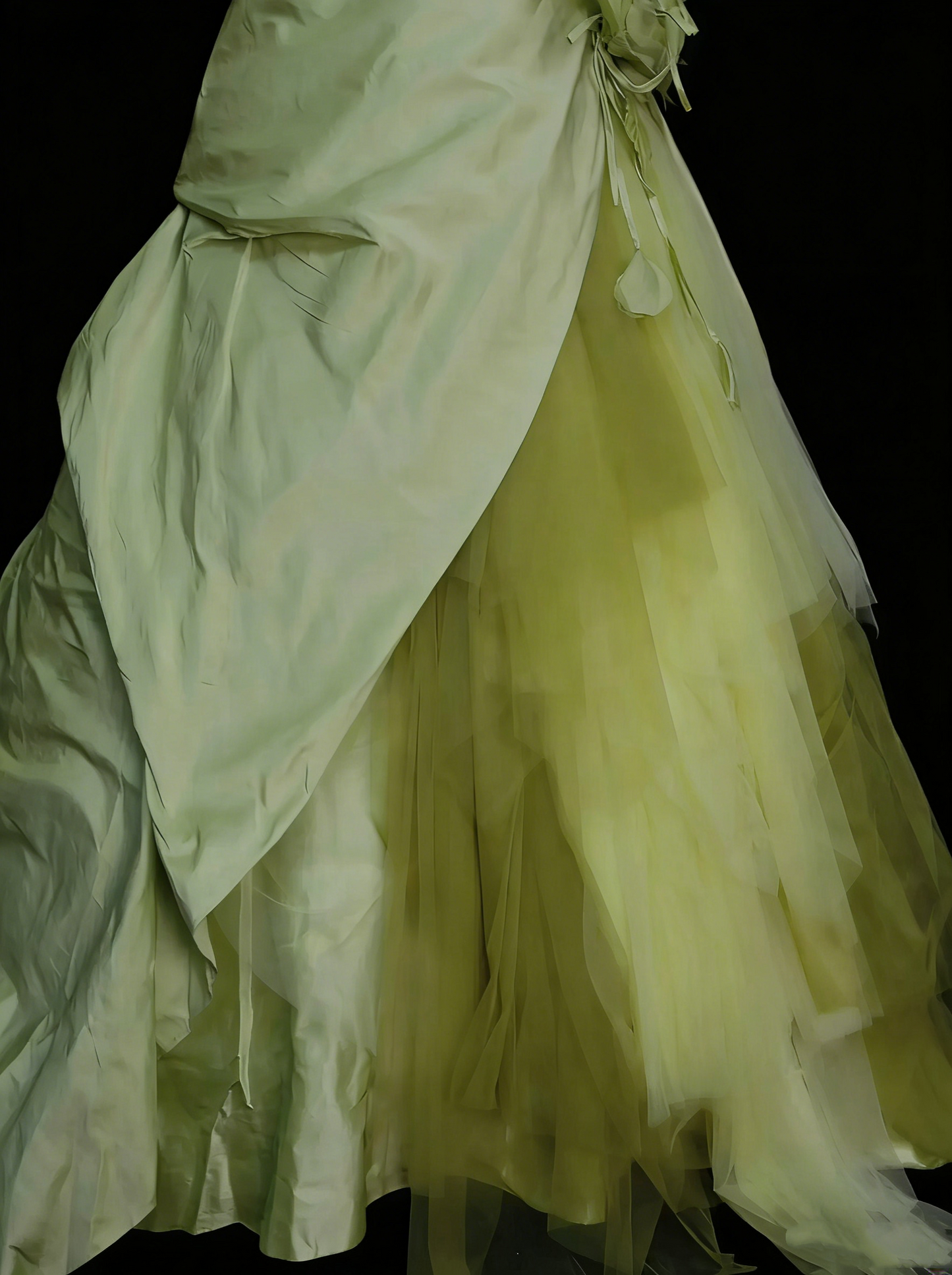 Robe de bal vintage sans bretelles verte à volants, robe de quinceañera longue, taille 15, Vestidos De Fiesta N1449