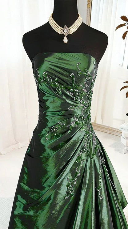 Bezauberndes, perlenbesetztes Ballkleid für Seniorinnen, elegantes Partykleid für den Schulabschluss N1620