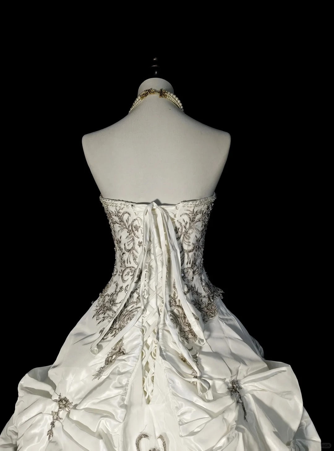 Robe de mariée vintage années 80, robe de bal bustier longue, robe de mariée cintrée N1594