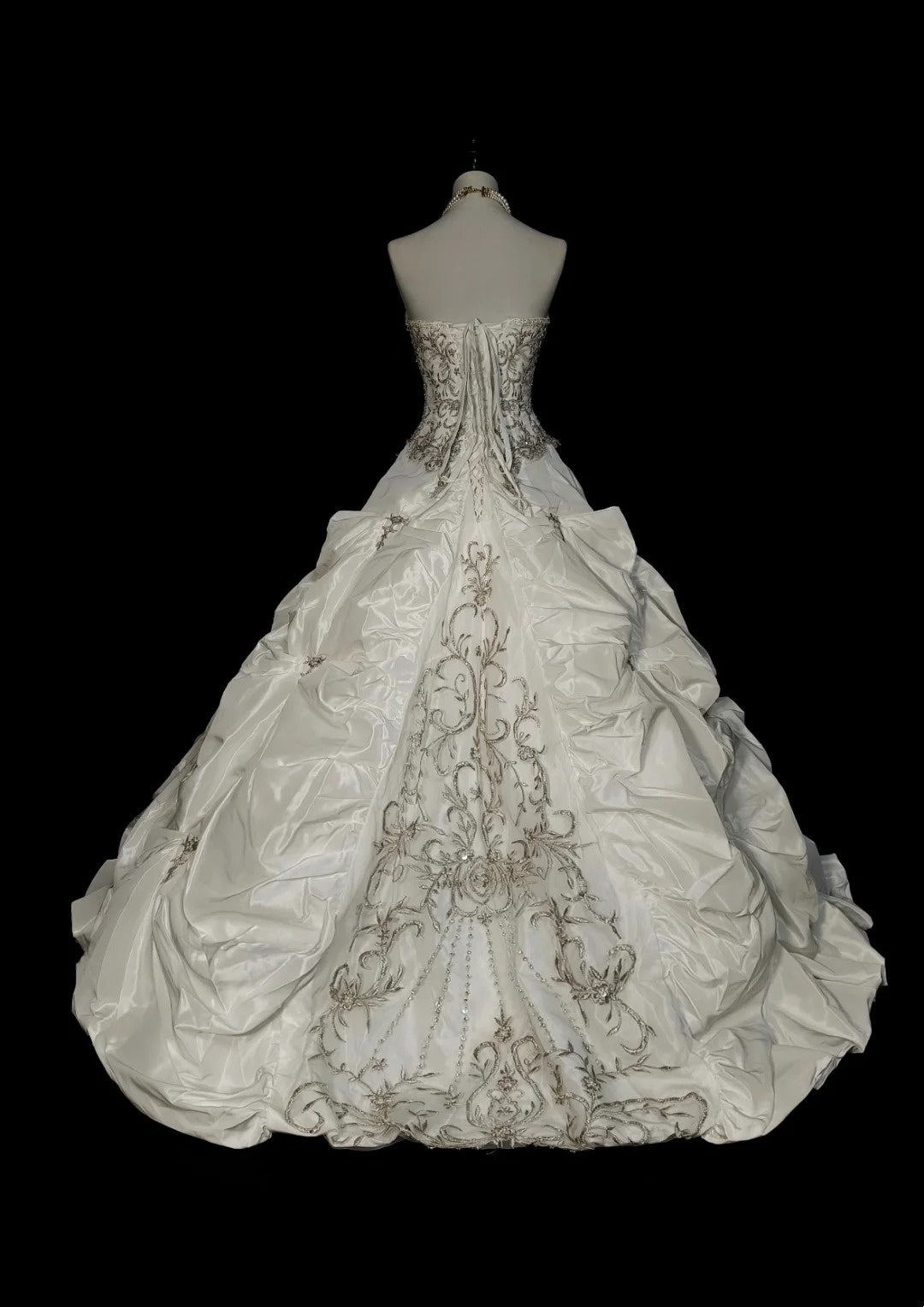 Robe de mariée vintage années 80, robe de bal bustier longue, robe de mariée cintrée N1594