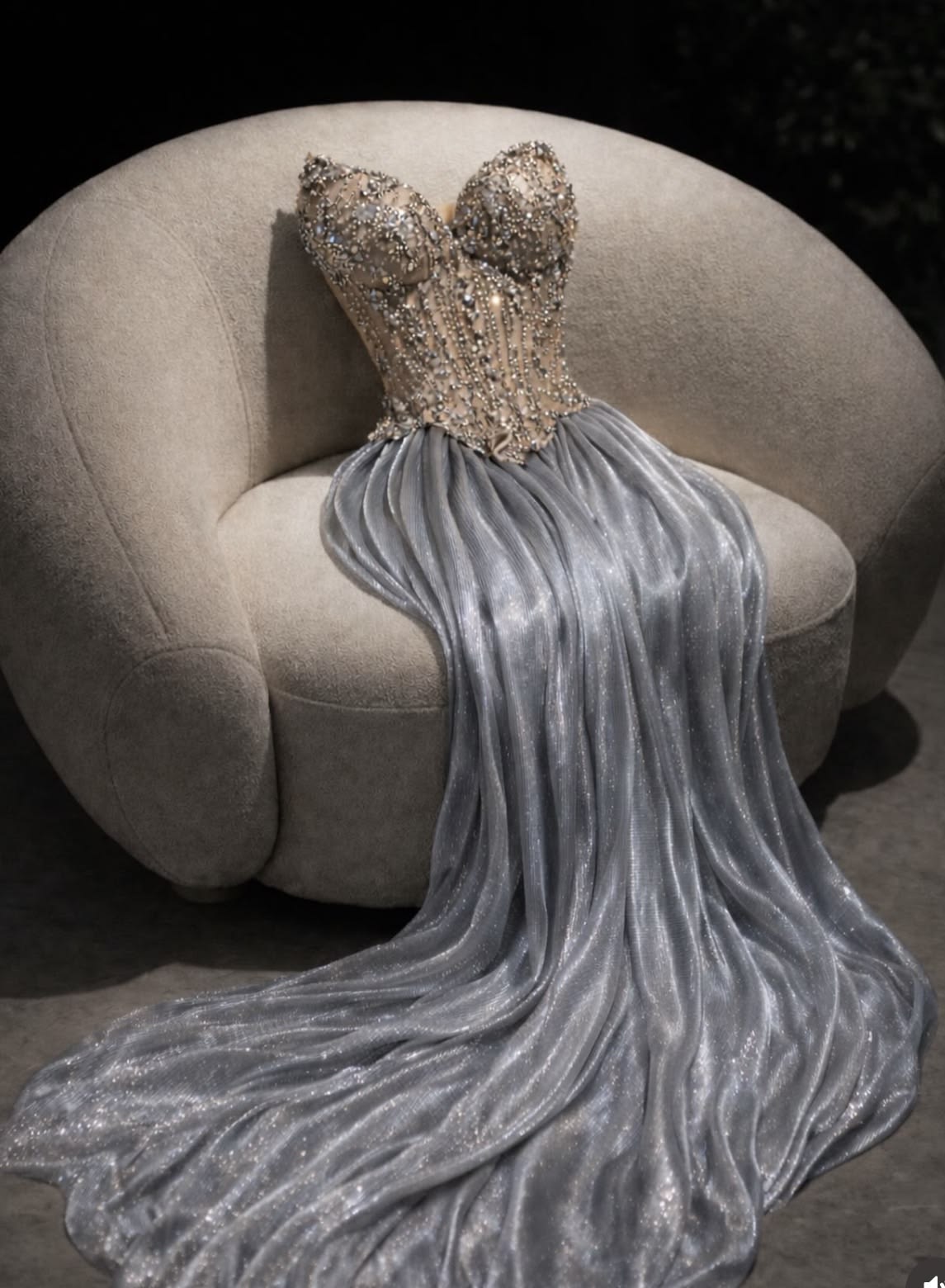 Gorgeous wedding outfit A Line Sweetheart Gray Prom Dresses Long Formal Dress RC1397