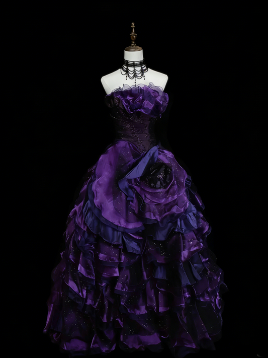 Vintage Ballkleid, trägerlos, weinrot, gestuft, mit Lagen, Sweet 16 Kleider, Quinceañera Kleid, lang, Vestidos De Fiesta N1451