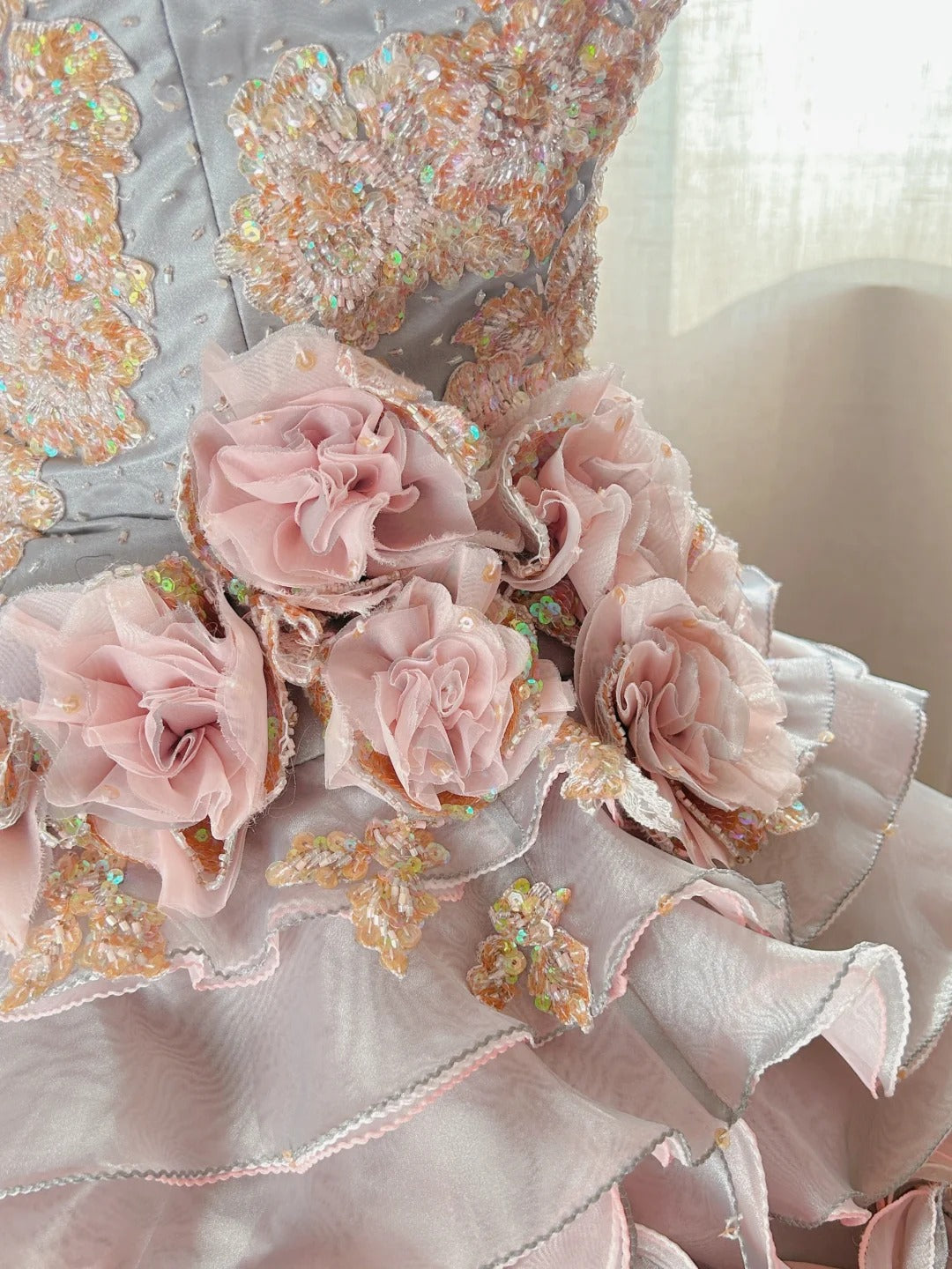 Mignonne Robe de Bal bustier avec des couches étagées, Robes de 16 ans longues, 15 Vestidos De Fiesta N2267