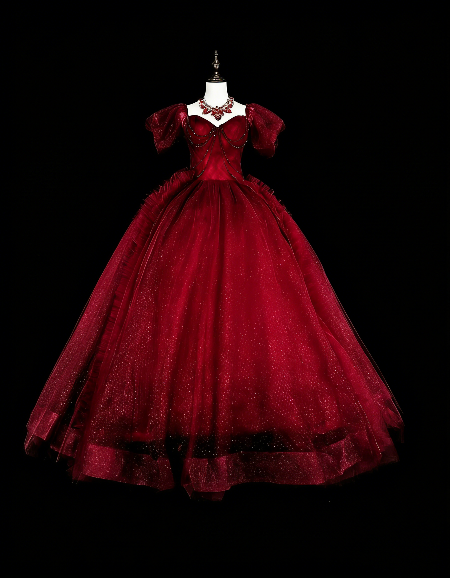 Robes de bal vintage pour le bal sans bretelles, tulle rouge bordeaux, années 2000, longue robe de soirée N2379
