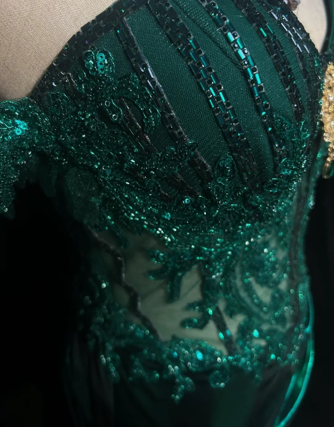 Robes de bal modestes d'inspiration sirène, épaules dénudées, vert émeraude foncé, fente, dentelle, robes de soirée longues années 80 N3389