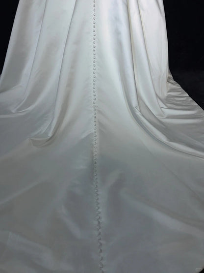 Einzigartige Hochzeitskleider, Ballkleid, Spaghettiträger, Weiß mit gerafften Perlen, langes Brautkleid N3629