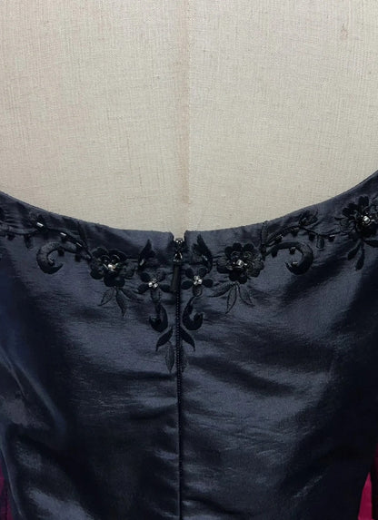 Charmantes robes de bal, robes de soirée avec cravate noire, brodées de perles, manches longues, tenues de soirée formelles N3694
