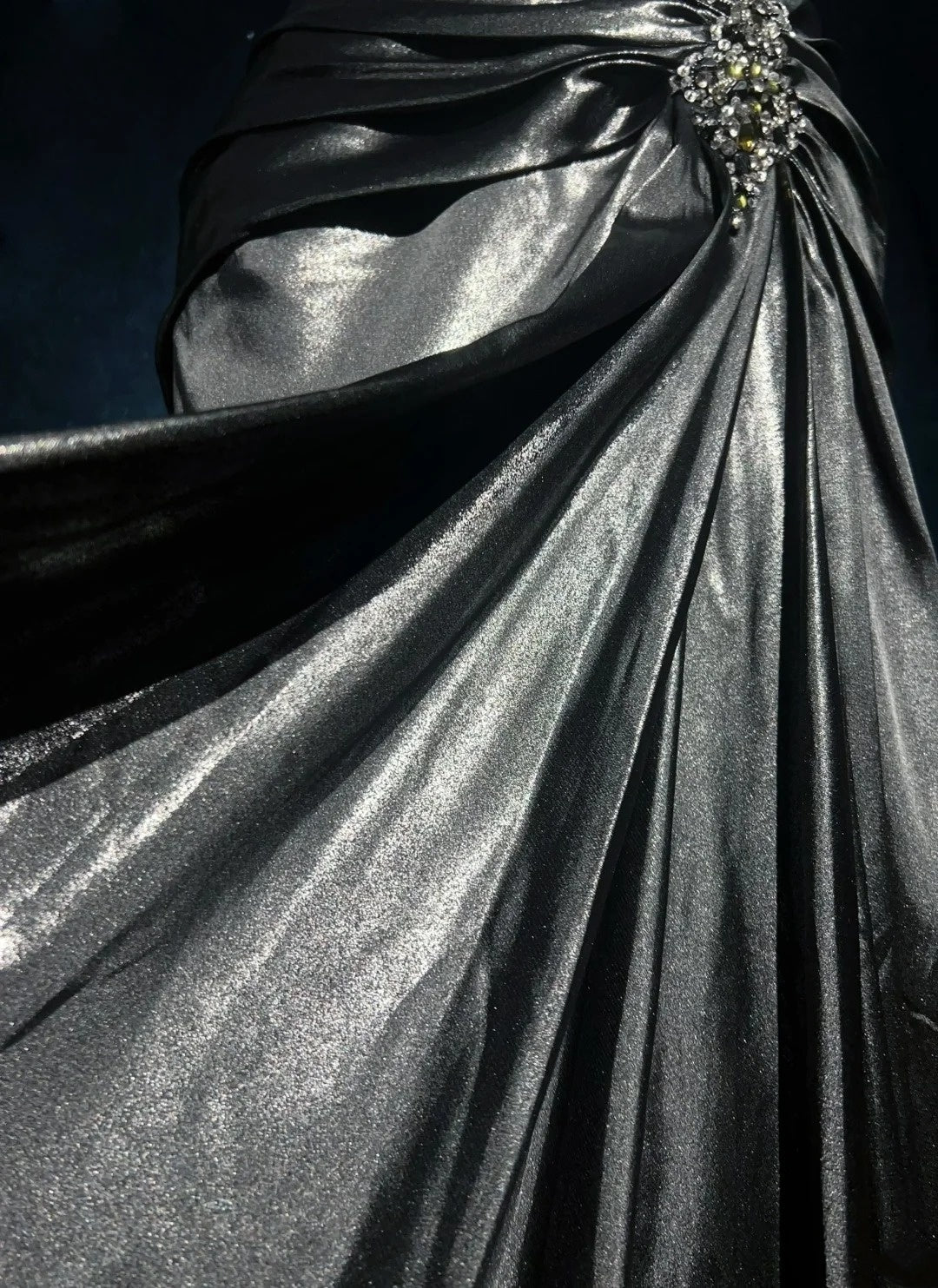 Robes de bal vintage sirène dos nu taille basse avec perles robe de soirée longue années 1970 N2618