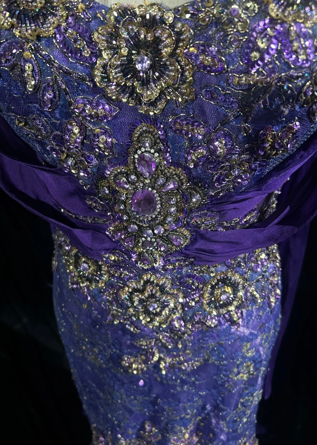 Purple Prom Dress Inspo Mermaid Square Neck Chiffon With Gold Beaded Birthday Outfits Formal Party Gown RC0129