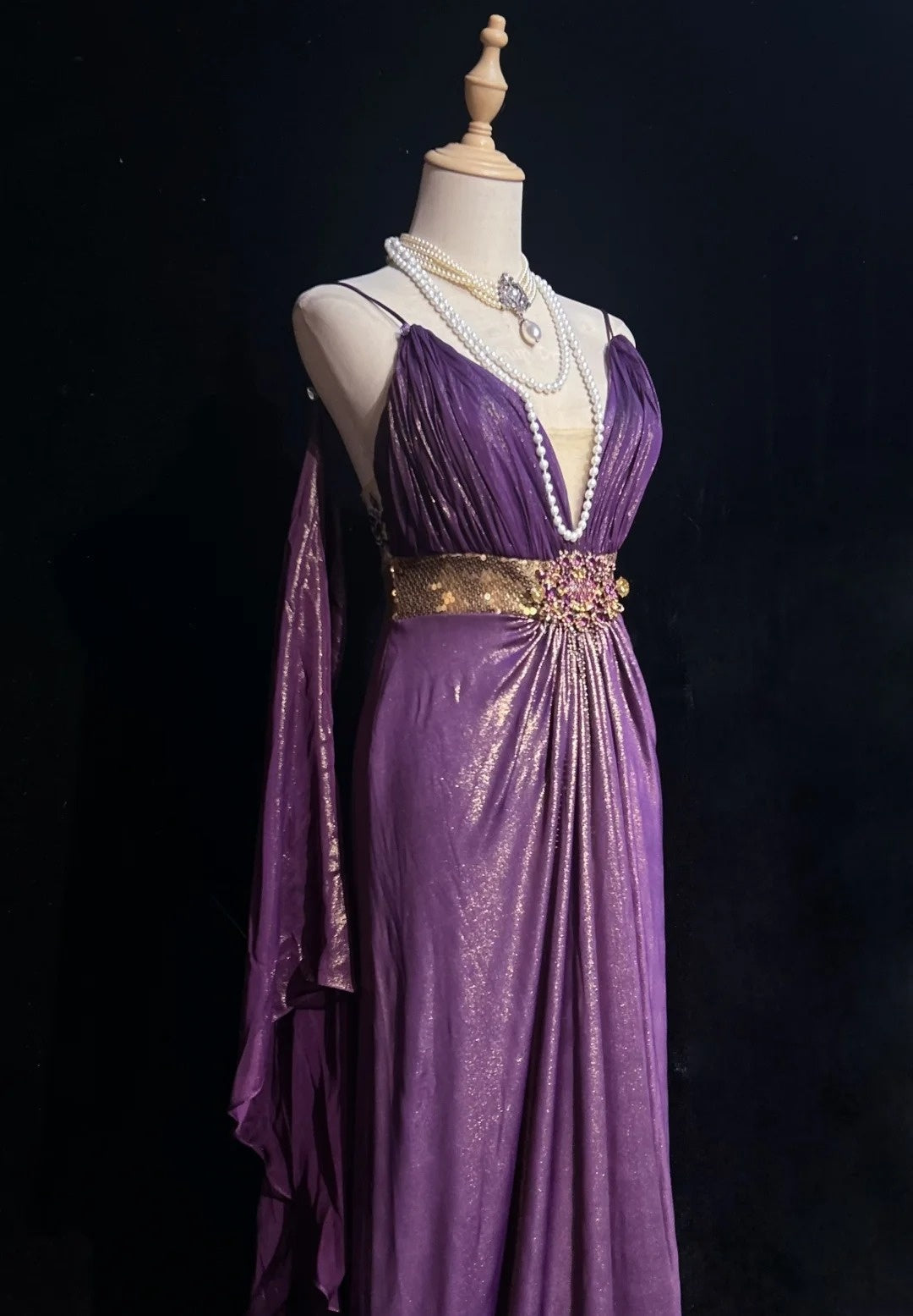 Purple Prom Dress Inspo Mermaid Spaghetti Straps With Cape Birthday Outfits Formal Party Gown RC0105