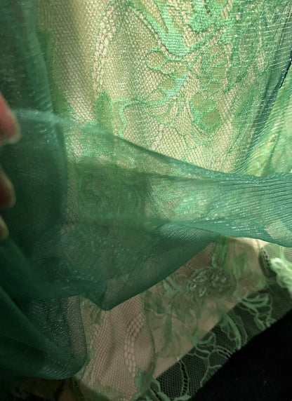 Vintage Ballkleider Meerjungfrau Spaghettiträger Grün Perlen 90er Lang Formelles Abendkleid N2649