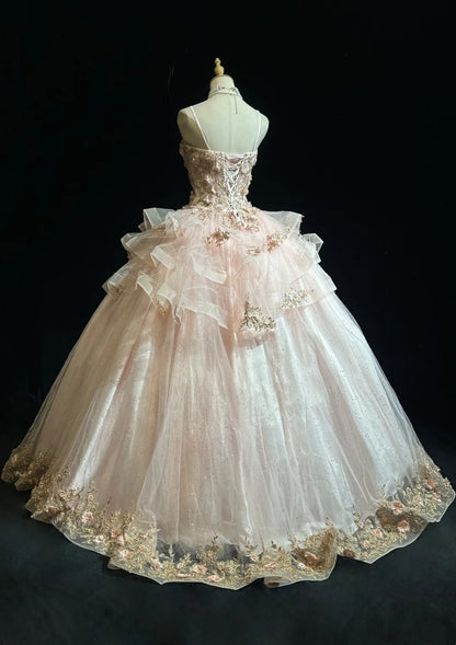 Robe de bal bustier en tulle avec fleurs Robe de soirée Sweet 16 Robe de Quinceanera longue 15 Vestidos De Fiesta N4219