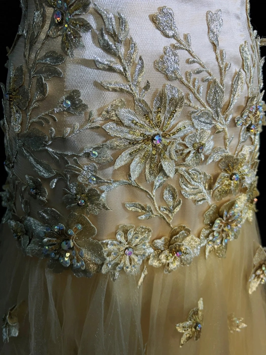 Vintage Prom Dresses Inspo Mermaid One Shoulder Tulle Gold 90s With Appliqued Formal Gowns N3343