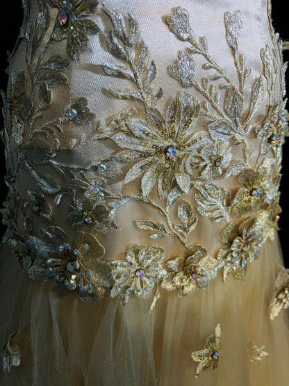 Vintage Prom Dresses Inspo Mermaid One Shoulder Tulle Gold 90s With Appliqued Formal Gowns N3343