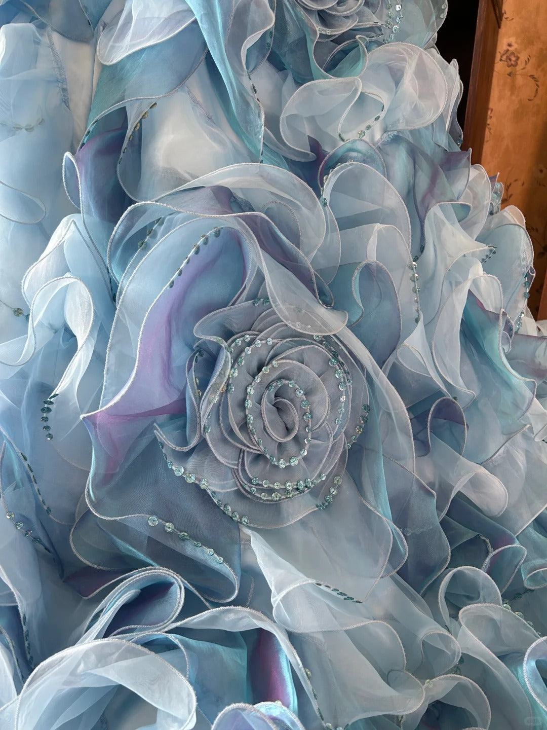 Vintage Ballkleid Spaghettiträger Blau Mit Lagen Stufen Sweet 16 Kleider Lang 15 Vestidos De Fiesta N2264