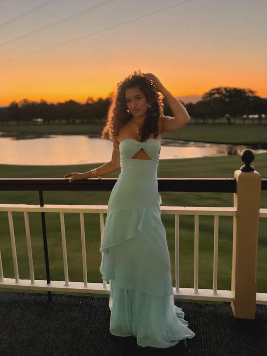 Elegantes Meerjungfrauen-Abendkleid für Damen, süßes Chiffon-Partykleid, Kleid zum 18. Geburtstag N1512