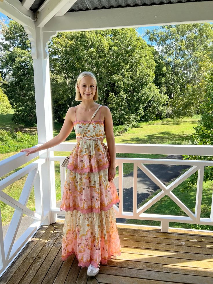 Elegant A Line Spaghetti Straps Floral Print Ruffles Long Prom Dress Party Gowns AB486