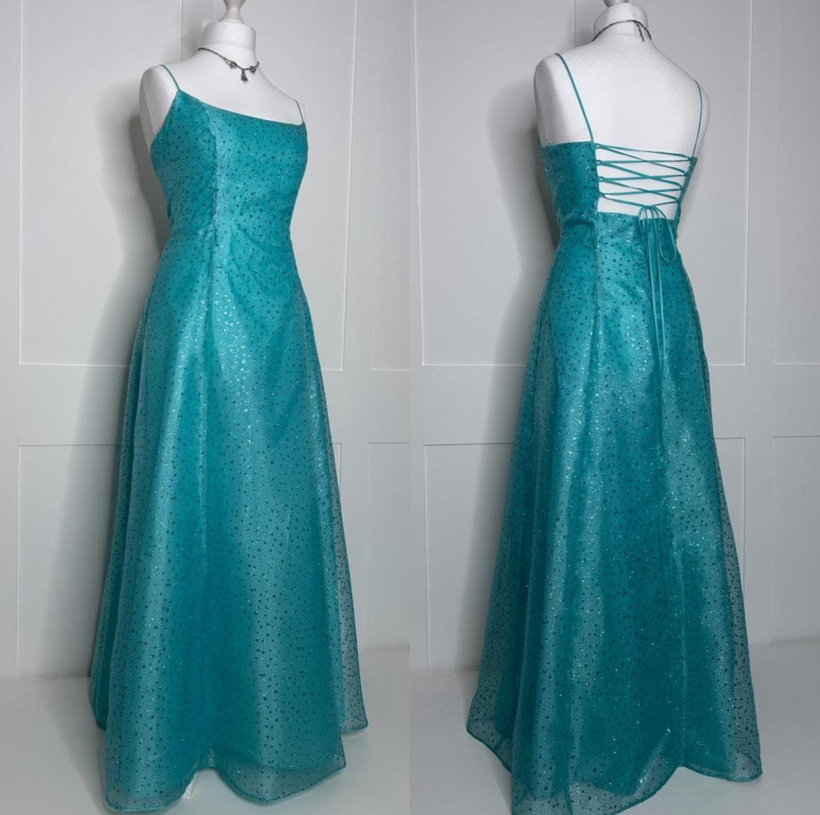 Elegantes Ballkleid Spaghettiträger Blaues Pailletten-Abendkleid 18. Geburtstag Abschlussballkleider N2792