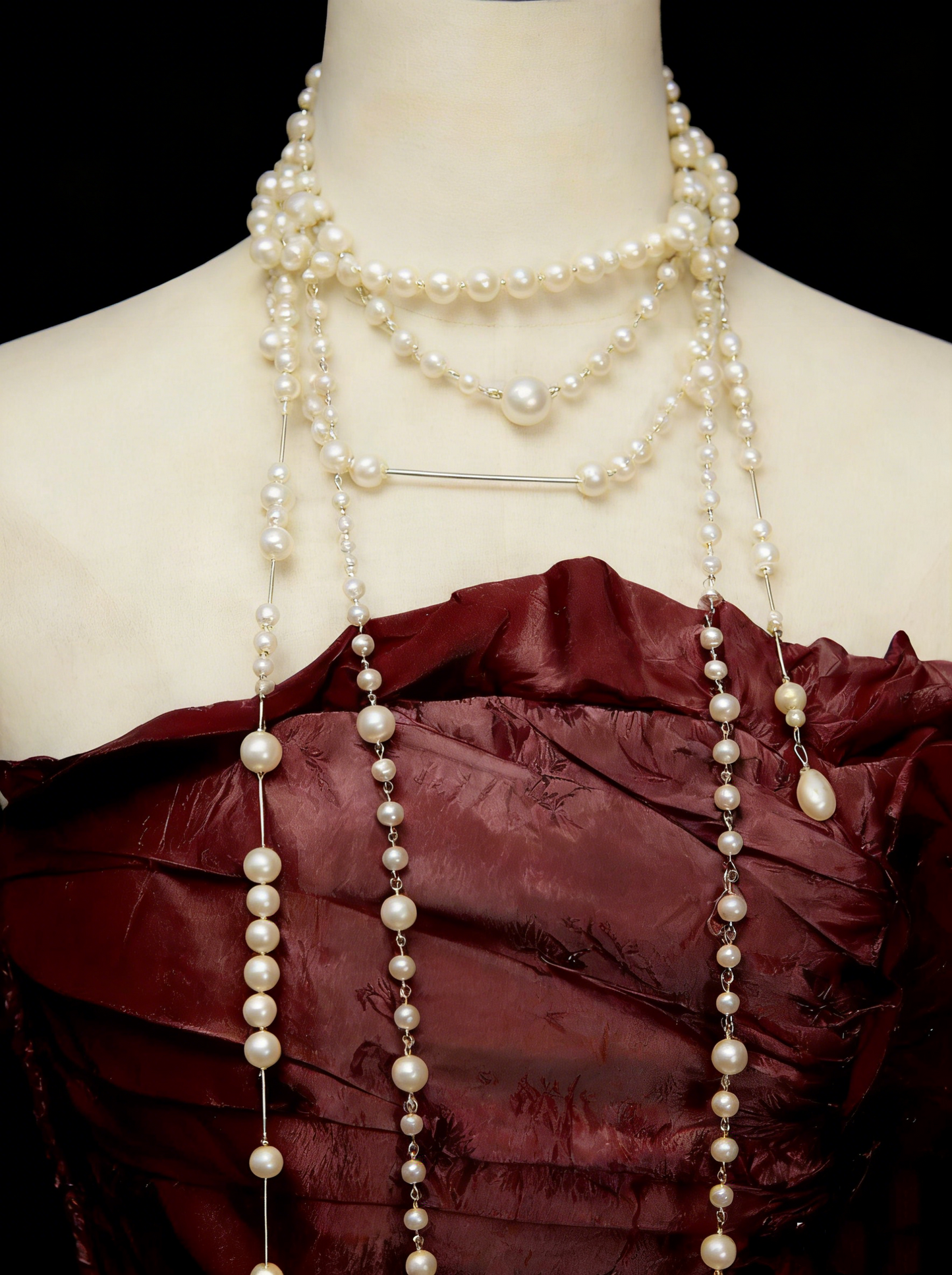 Jolie robe de soirée bustier bordeaux avec volants, longues robes de bal N2141