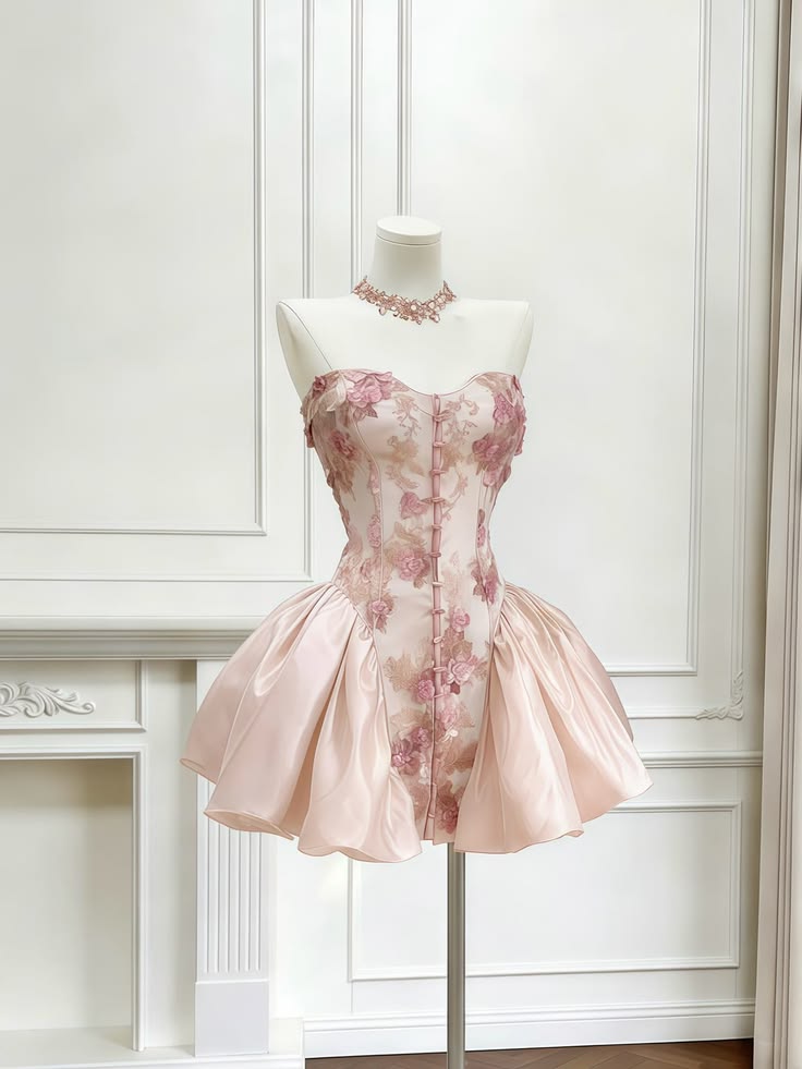 Pretty Ball Gown Sweetheart Pink With Lace Homecoming Dress Inspo Short Graduation Dresses RB6847