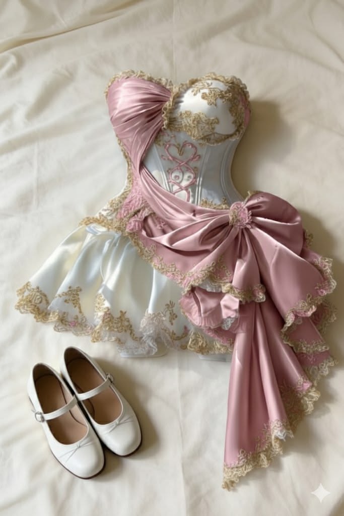 Pretty Ball Gown Sweetheart Pink With Gold Lace Homecoming Dress Inspo Short Graduation Dresses RB6848