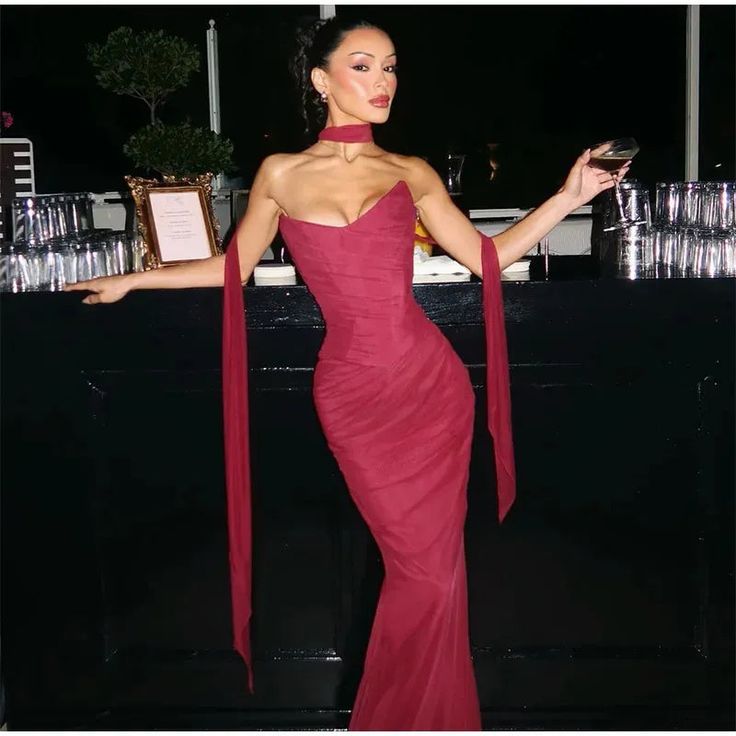 Robe de bal sirène élégante et sexy en mousseline à décolleté cœur, tenue d'invitée pour un mariage d'été formel ou un anniversaire AB2307