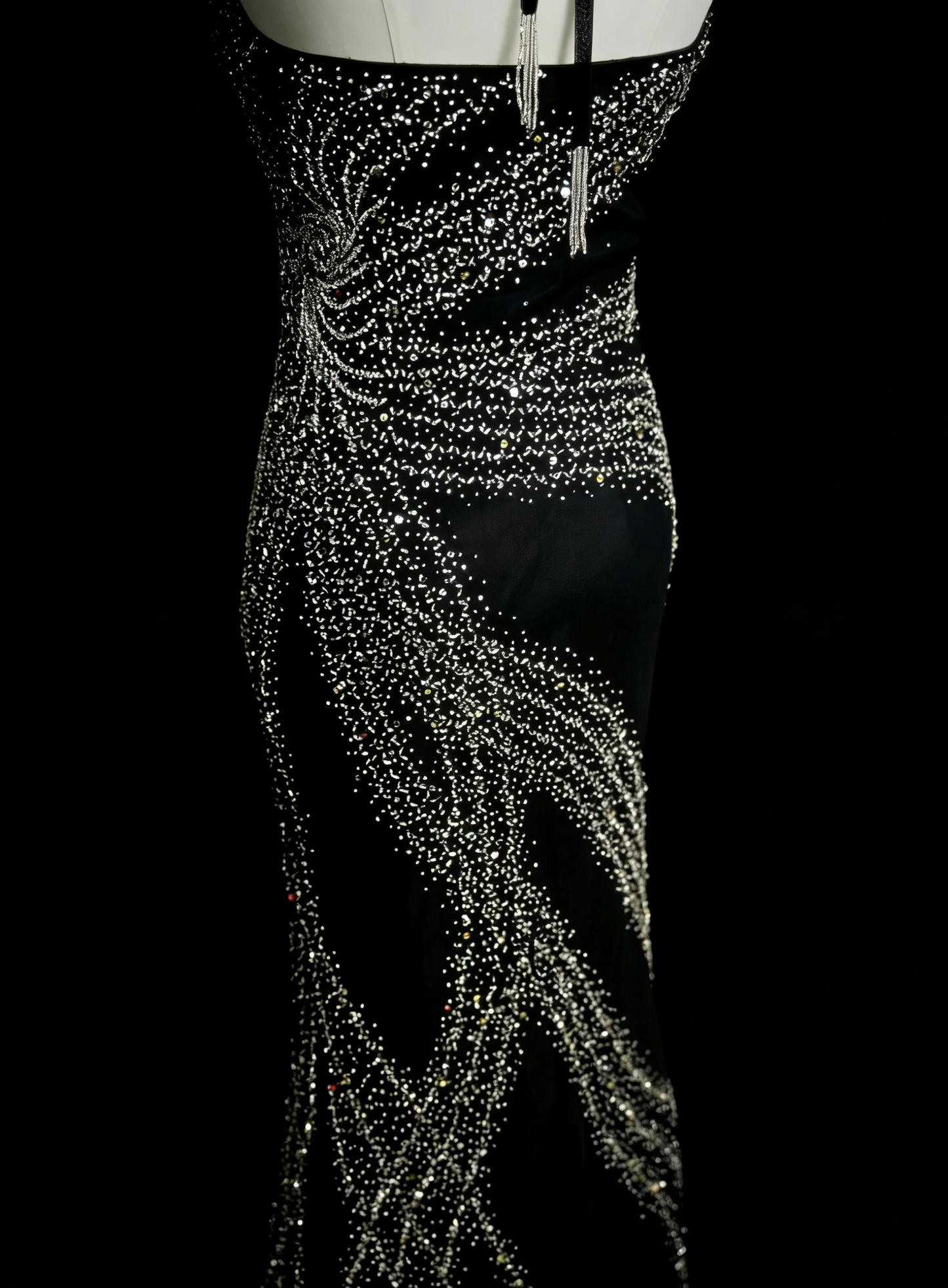 Vintage Mermaid V Neck Black With Beading Summer Formal For Women Girls Teens Prom Dresses N2232