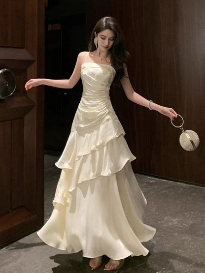 Elegantes Meerjungfrauen-Spaghetti-Träger-Kleid für Damen, figurbetontes Partykleid mit Hüftausschnitt, stylisches, eng anliegendes Ballkleid AB974