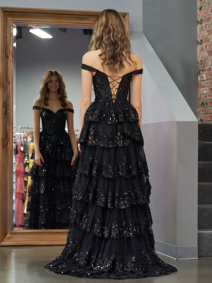 Robe de bal scintillante à épaules dénudées et fente en dentelle pour adolescentes, robe de soirée longue à sequins N791