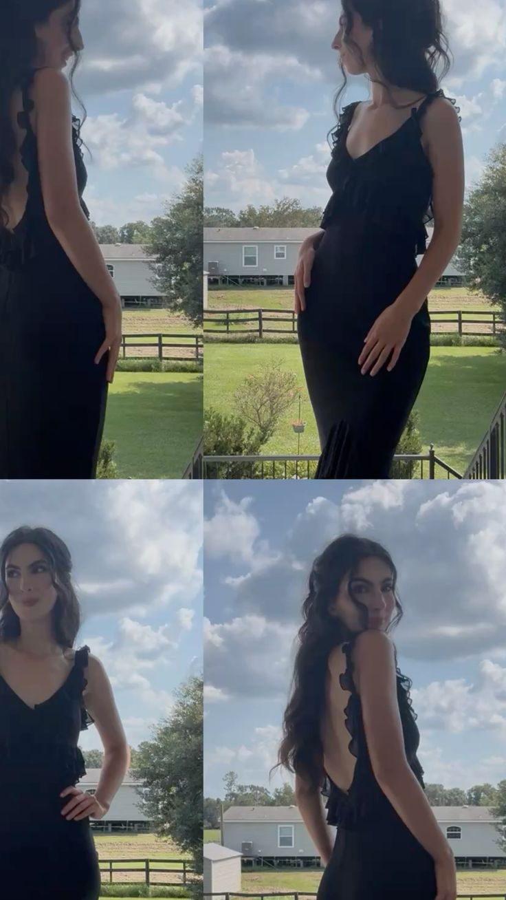 Modest Mermaid V Neck Black Chiffon Long Prom Dresses For Teens Formal Dress Party Outfits Prom Gowns AC024