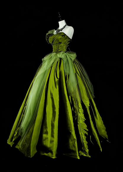 Robe de bal vintage bustier cœur en tulle vert olive, robe de quinceañera longue taille 15, Vestidos De Fiesta N1464