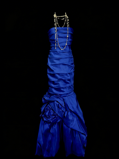 Elegantes, trägerloses Meerjungfrauen-Kleid in Königsblau für College, Abschlussball und andere festliche Anlässe für Teenager (N1157)