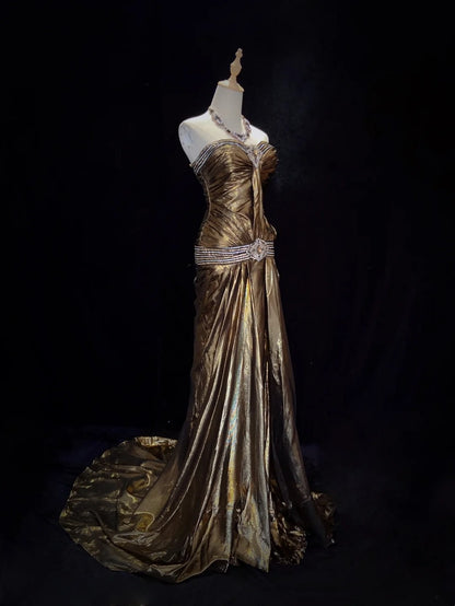 Bescheidene Ballkleider Inspo Meerjungfrau Sweetheart Rüschen 80er Jahre Lange Abendkleider N3400