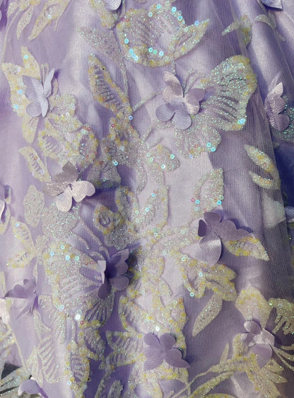 Hübsches Ballkleid mit eckigem Ausschnitt, lila Spitze, kurzes Mini-Heimkehrkleid, Hoco-Kleider N2632