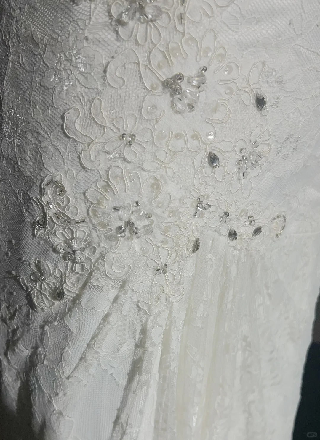 Unique Wedding Dresses Mermaid Spaghetti Strap Lace White Long Bridal Gown N3096