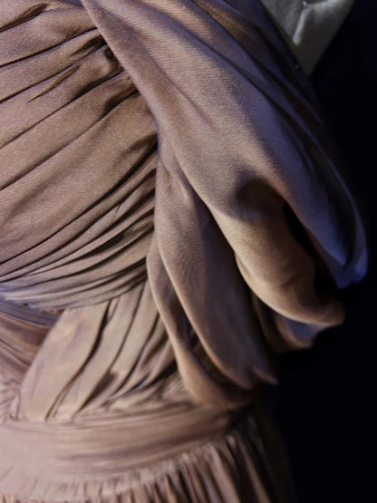 Vintage Prom Dresses 80s A Line Spaghetti Strap With Ruffled Long Evening Outfits N3454
