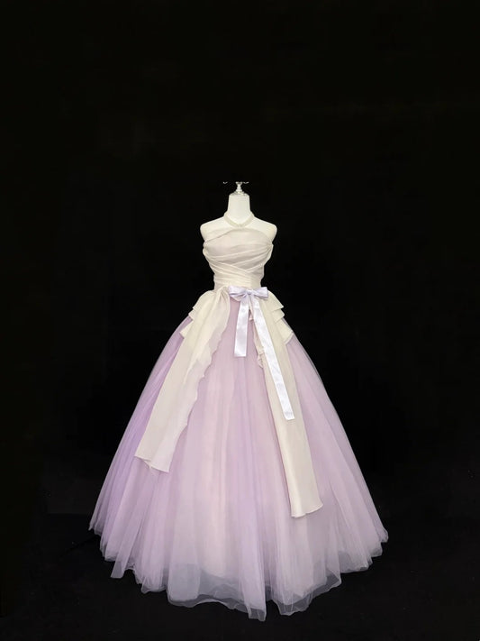 Sweet 16 Dresses Long Ball Gown Sweet Sixteen Long Birthday Dress Strapless Lilac Formal Gown RC0349