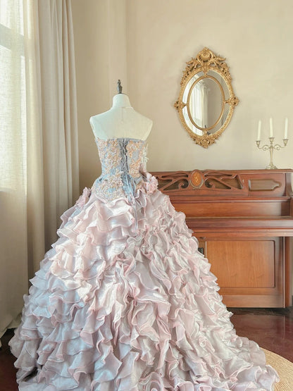 Mignonne Robe de Bal bustier avec des couches étagées, Robes de 16 ans longues, 15 Vestidos De Fiesta N2267