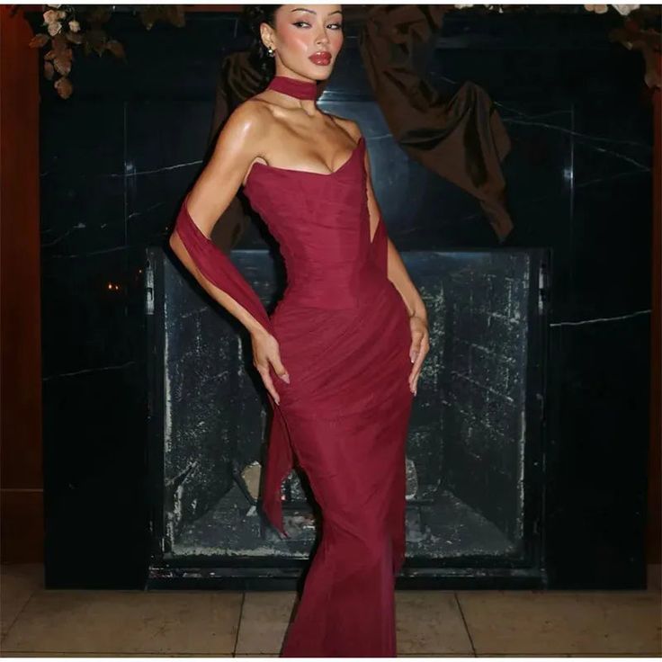 Robe de bal sirène élégante et sexy en mousseline à décolleté cœur, tenue d'invitée pour un mariage d'été formel ou un anniversaire AB2307