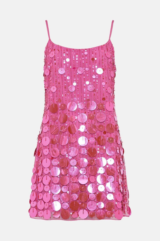 Glitter A Line Spaghetti Strap Pink Sequin Graduation Dresses Short High School For 8th Grade Senior Homecoming Dress RB3379